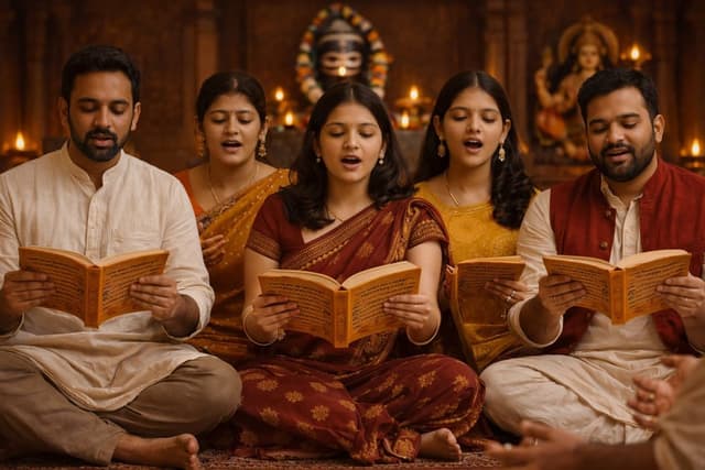 Group shloka chanting session